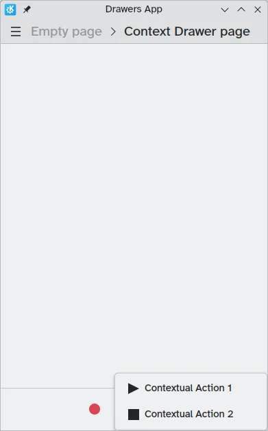 Context drawer open in mobile mode