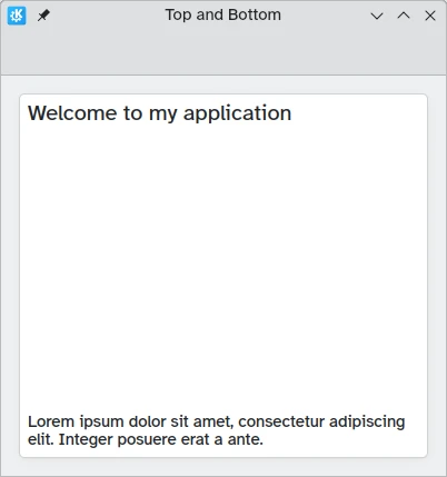 Cabecera con alineación vertical a la parte superior y el texto «lorem ipsum» con alineación vertical a la parte inferior