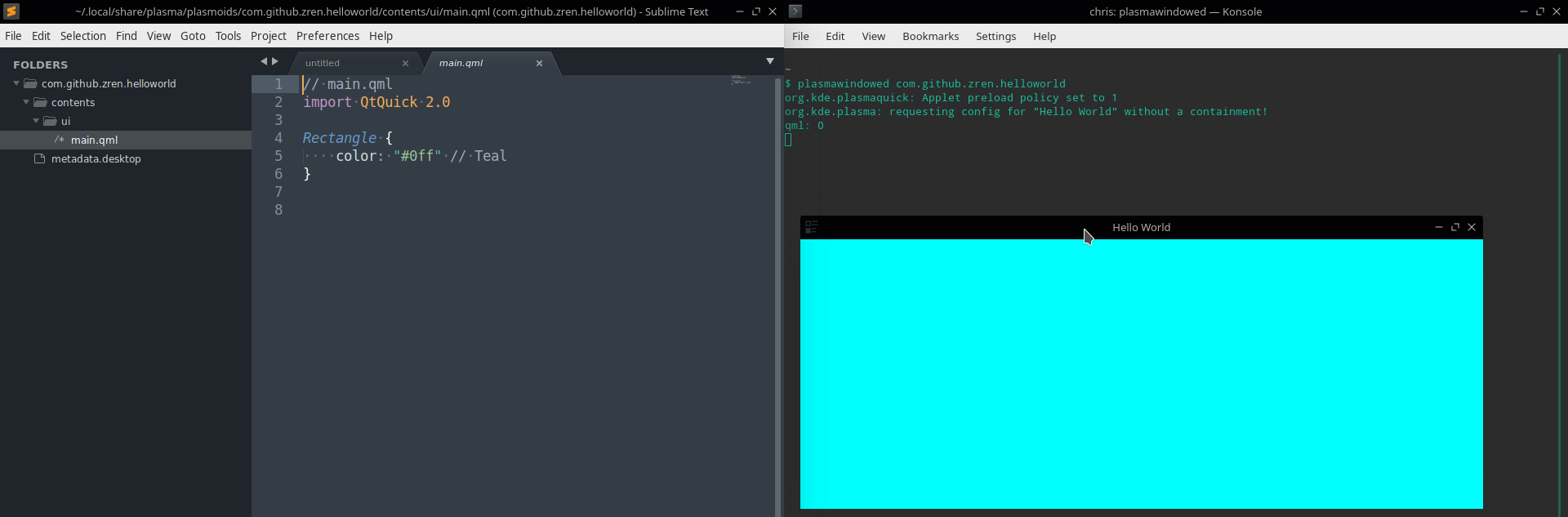 Teal QML Rectangle